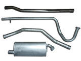 Set of exhaust pipes with the muffler