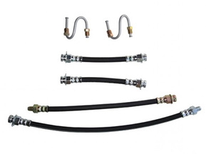 Front & rear brake hose kit (with steel s-tubes)