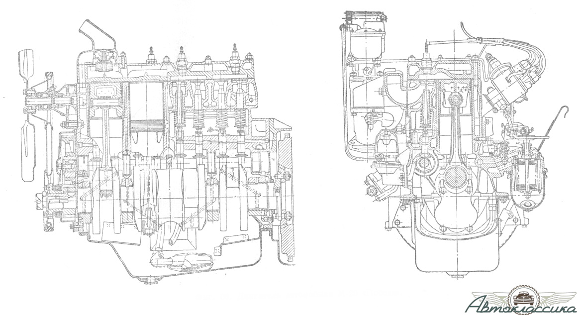 the drawing of engine for GAZ M-20