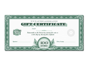 The gift certificate for € 100