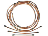 Set of brake copper tubes with fittings